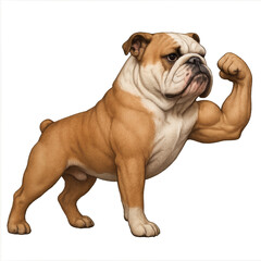 Obraz premium Muscular Bulldog Pose