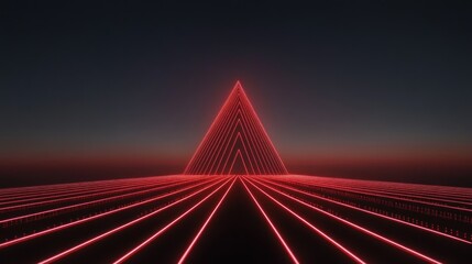 Obraz premium Neon pyramid pathway abstract design