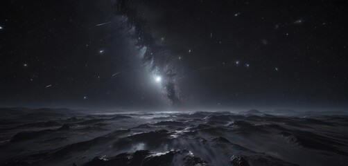 Fototapeta premium Twinkling stars scattered across a vast, dark galaxy , night sky, black