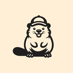 Elegant Beaver, Logo Style Mascot
