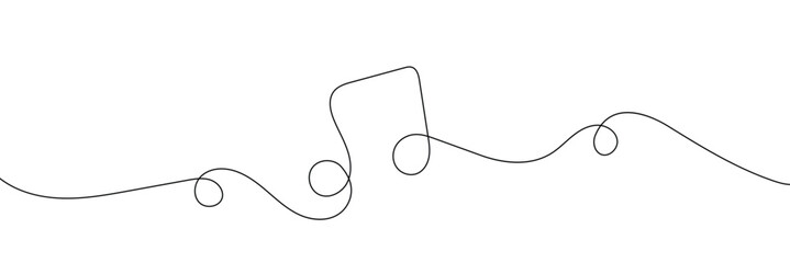 Continuous one line drawing abstract music note background, notes vector&nbsp;illustration.&nbsp;EPS&nbsp;10&nbsp;. 