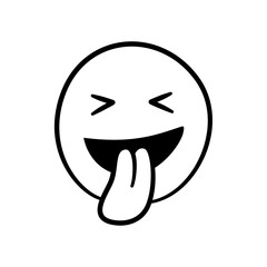 Hand Drawn Doodle Emoji Face. Vector Illustration