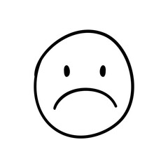 Hand Drawn Doodle Emoji Face. Vector Illustration