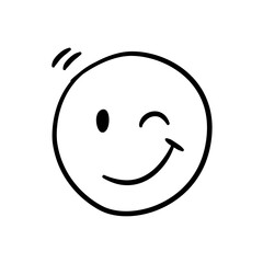 Hand Drawn Doodle Emoji Face. Vector Illustration