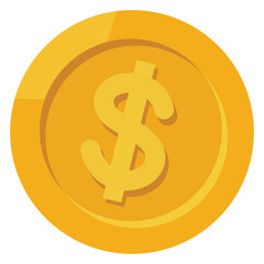 Gold coin doller icon. Businessman investor run chasing.