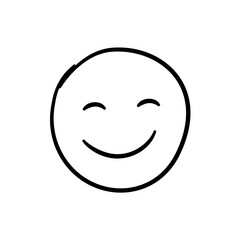 Hand Drawn Doodle Emoji Face. Vector Illustration