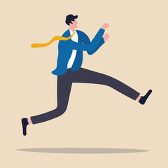 A businessman ran in a hurry. vector