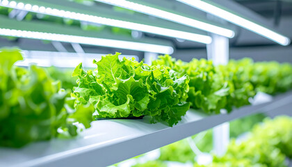 Indoor Lettuce Cultivation with LED Lighting