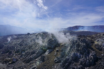 mountain landscape with blue sky in the morning