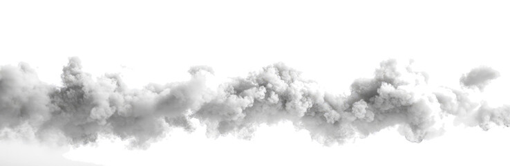 Abstract Smoke Plume on White with Black Band Overlay