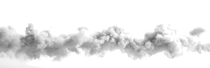 Abstract Smoke Plume on White with Black Band Overlay