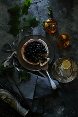 blueberry tart and tea