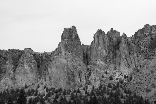 The majestic scenery of Smith Rock State Park near Redmond, Oregon highlights the area's volcanic past.