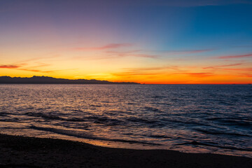Beautiful autumn sunset, Whidbey Island, WA, USA.