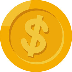 Gold coin doller icon. Businessman investor run chasing.