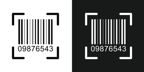 Obraz premium Barcode product distribution icon. Vector illustration on isolated transparent background. Business concept barcode pictogram vector in eps 10.