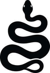 Black snake coiled in abstract shape vector illustration design for nature and wildlife themes 