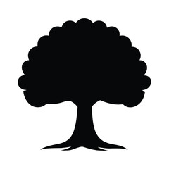 Bodhi Leaf Tree Silhouette Vector Icon, Sacred Tree Symbol for Spiritual, Buddhist, and Nature Themed
