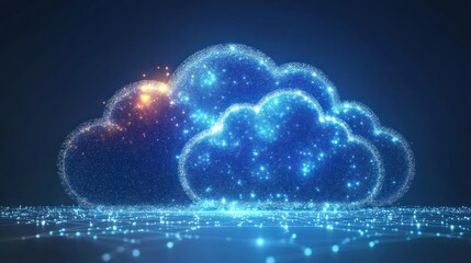 Abstract cloud computing graphic