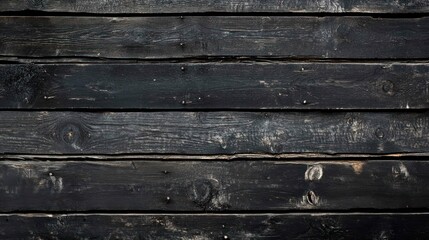 Close-up shot of a rustic, dark wooden planks texture for background u