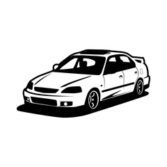 sedan sports car vector art illustration