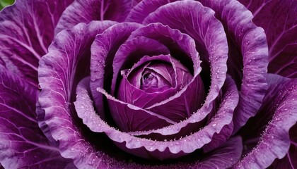 Obraz premium High angle view of pink kale growing outdoors 1