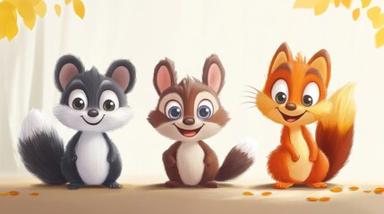 Obraz premium Cute forest animals (32)