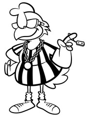 Cool Rooster cartoon characters wearing fancy outfit like chain gold necklace, trendy sunglasses, and modern sneakers. juggling sport car Keys with it's hand. Best for mascot with fashion themes