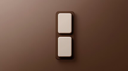 Two White Buttons on a Brown Background