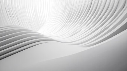 Naklejka premium Abstract white wavy futuristic architecture background with curved lin