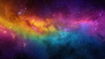 Obraz premium Colorful Rainbow Nebula Spanning the Galaxy with Brilliant Gradient