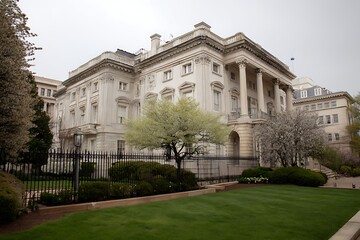 Washington DC springtime exterior 
