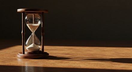 Wooden Hourglass on Wooden Surface: Time, Measurement, and the Passage of Moments