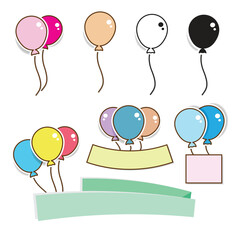 Set of various balloon icons with labels