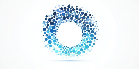 Abstract Blue Circle Dot Pattern