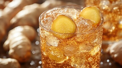 Iced Ginger Beer Drink.