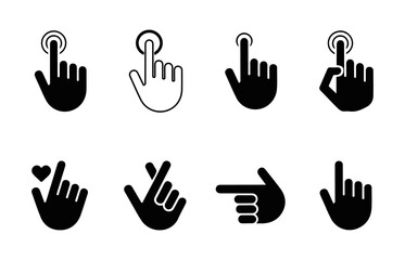 Fototapeta premium Hand gestures vector collection set.Set of different hand gestures. Vector illustration.