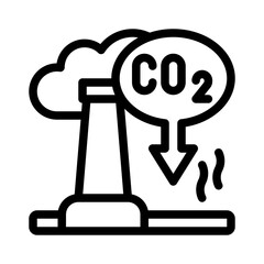 carbon emissions line icon