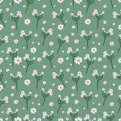 Floral seamless pattern ,flower branches seamless pattern , vector , illustration ,flowers pattern design Seamless flower pattern with colorful little flowers. Simple flat bright flowers background