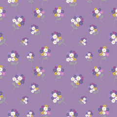 Floral seamless pattern ,flower branches seamless pattern , vector , illustration ,flowers pattern design Seamless flower pattern with colorful little flowers. Simple flat bright flowers background