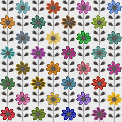 Floral seamless pattern ,flower branches seamless pattern , vector , illustration ,flowers pattern design Seamless flower pattern with colorful little flowers. Simple flat bright flowers background