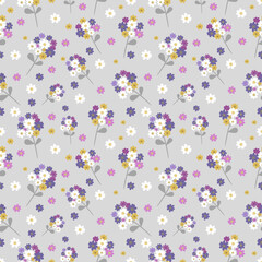 Floral seamless pattern ,flower branches seamless pattern , vector , illustration ,flowers pattern design Seamless flower pattern with colorful little flowers. Simple flat bright flowers background