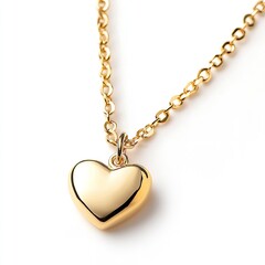 Gold heart necklace pendant jewelry fashion accessory gift love valentine's day women's chain stylish beauty 14k