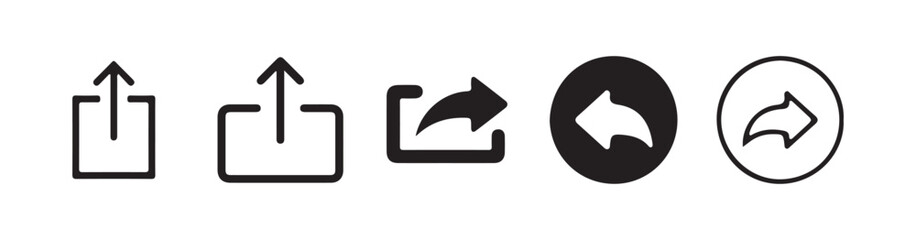 Black Share Link Button for Social Media Line and Silhouette Icon. Arrows Symbol Share Link for Web Site Outline Icon. Vector Illustration eps 10