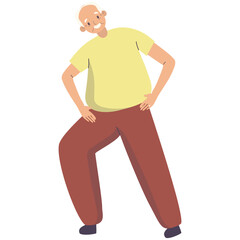 Elderly Activities Cartoon Character. Vector Illustration.