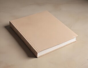 Fototapeta premium Beige textured book cover mockup, ideal for design display, publishing, soft, illustration