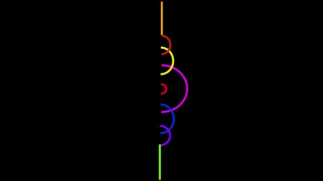 Glowing neon line Meatballs on wooden stick icon isolated on black background. Skewer with meat. 4K Video motion graphic animation Vector  string of red lanterns swinging motion, loop motion, alpha 