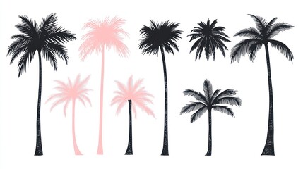 Obraz premium Tropical Palm Trees Silhouettes (1)