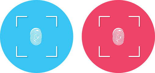 Biometric password human.  Press finger, scan for safety. Vector illustration.