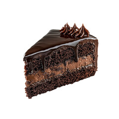 Decadent Chocolate Fudge Cake Slice with Ganache Drizzle